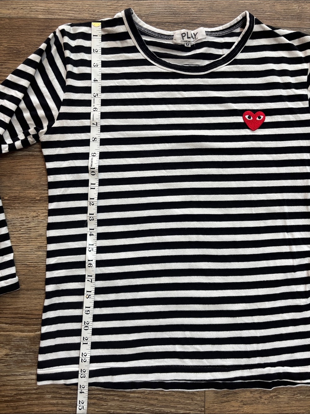 Comme des Garçons Play Striped Long-Sleeved T-Shirt Women's Size Medium - Picture 10 of 11